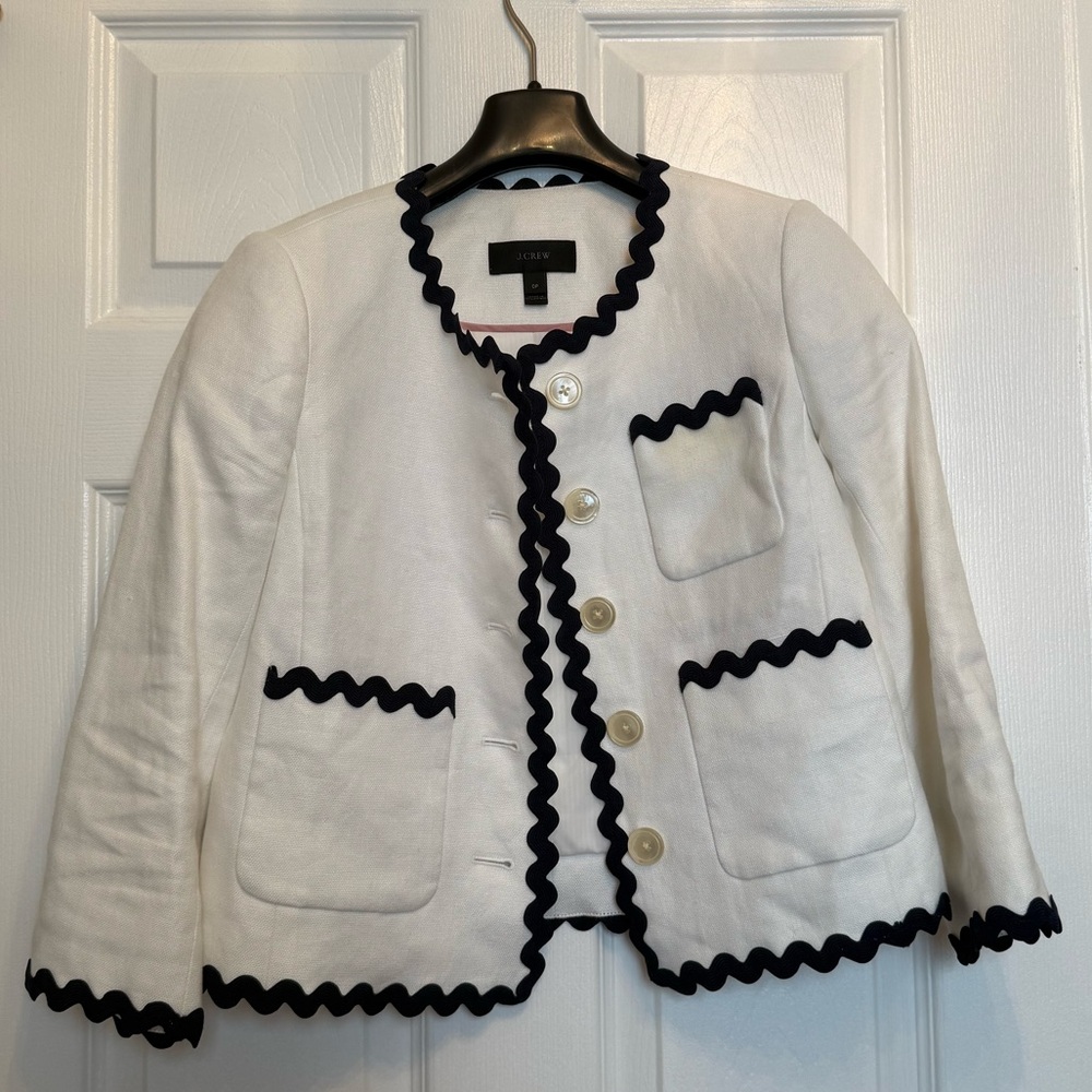NWOT J. Crew Linen blazer jacket size 0P
